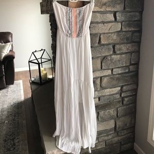 Element Eden White Gauze Maxi Dress